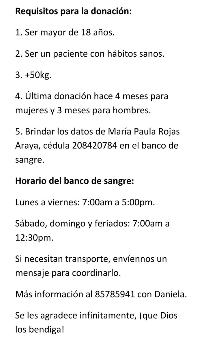 danroar10's tweet photo. Hola! Mi hermana tiene leucemia y estamos necesitando donaciones de sangre, no importa el tipo, en las imágenes está toda la información y el nombre de ella.
RT plisss🫶🏻 https://t.co/qM8G0ZM9Hd