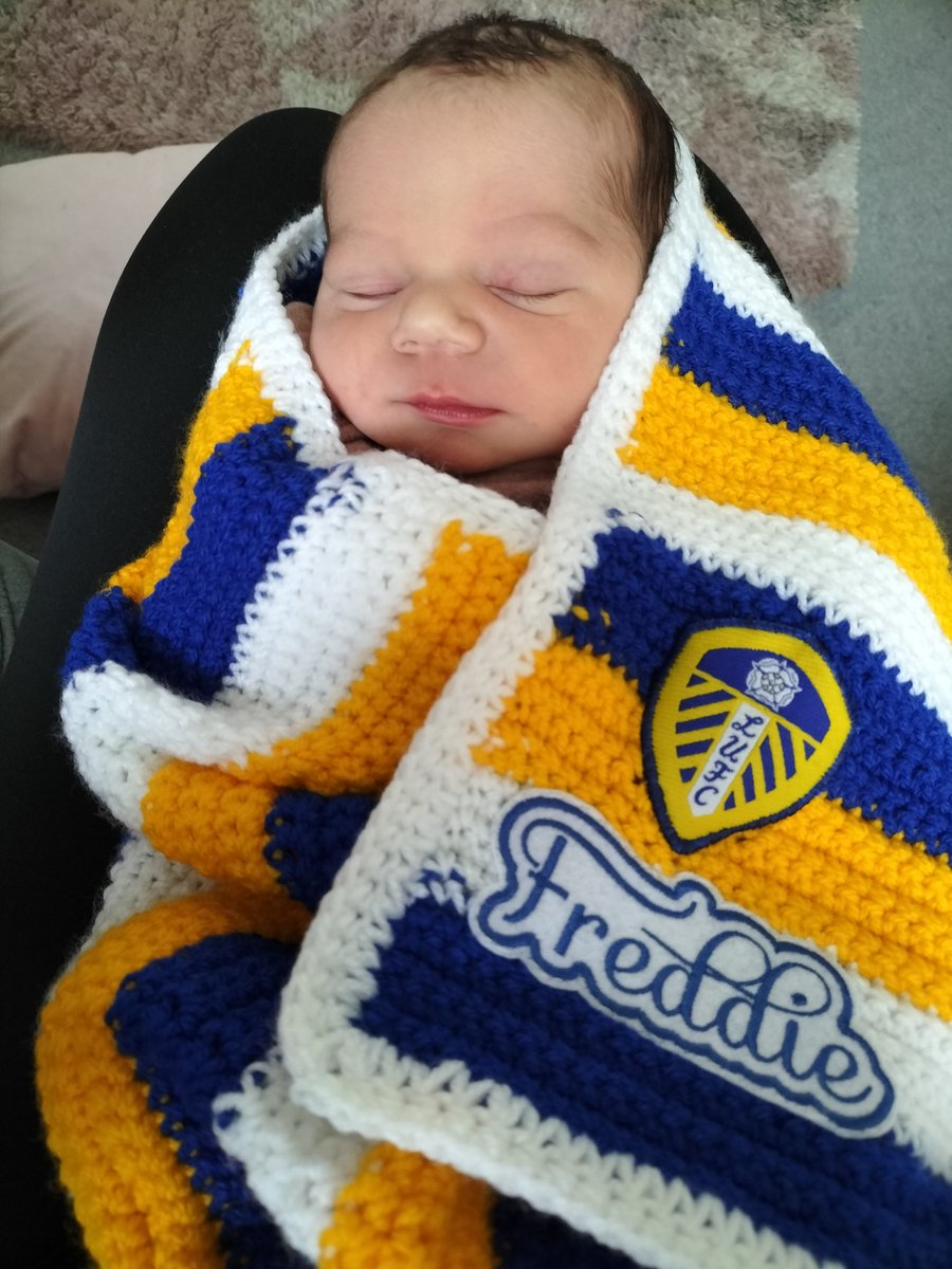 laura_webster87's tweet photo. Our newborn Freddie Town was on @itvcalendar tonight as LUFCs youngest fan for Sunday's game 💛💙💛💙 any chance of meeting the team?!  @SkySports @chris_kammy @Kalvinphillips @LeedsNews @MOT_LeedsUnited @LUFC @LeedsUnitedYEP #LeedsUnited #LeedsUtd #dirtyleeds https://t.co/N9TxcsiqwW
