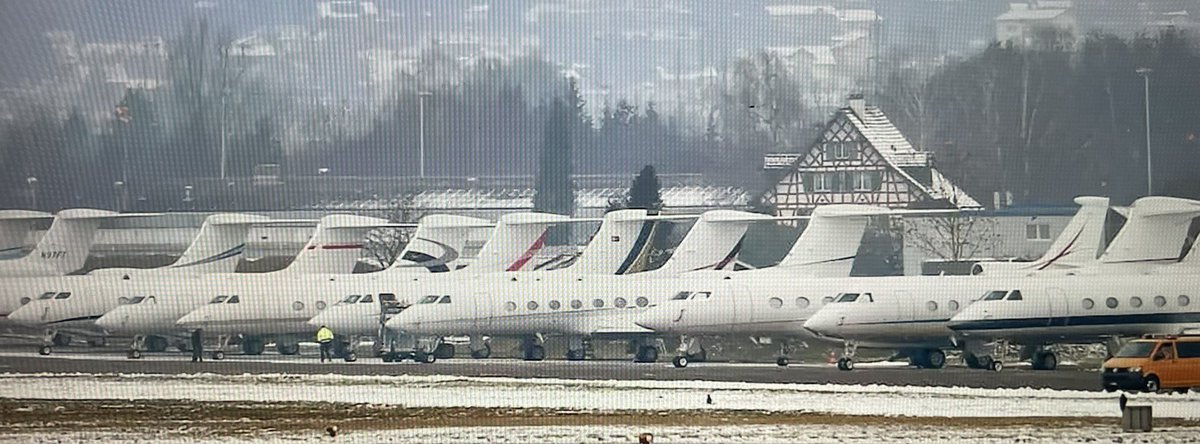 Here’s a picture of the ‘Private Jets’ at Davos…these are the same people that don’t want you have have air conditioning or to own a car…