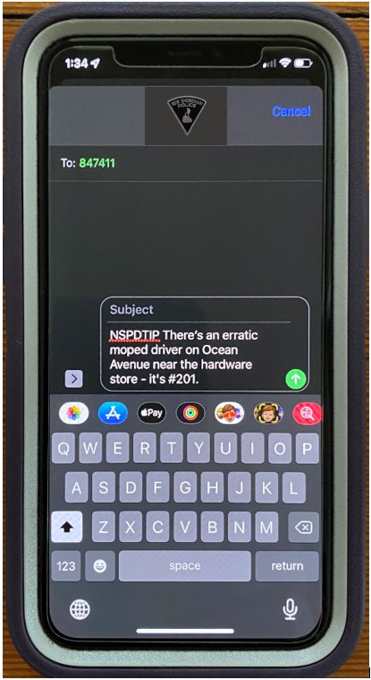 Our new text-a-tip program has gotten off to a great start. If you see something, say something by texting tip411 (847411) and typing NSPDTIP and a few sentences about what you are reporting. Your tips are anonymous (unless you want to identify yourself).  #keepblockislandsafe