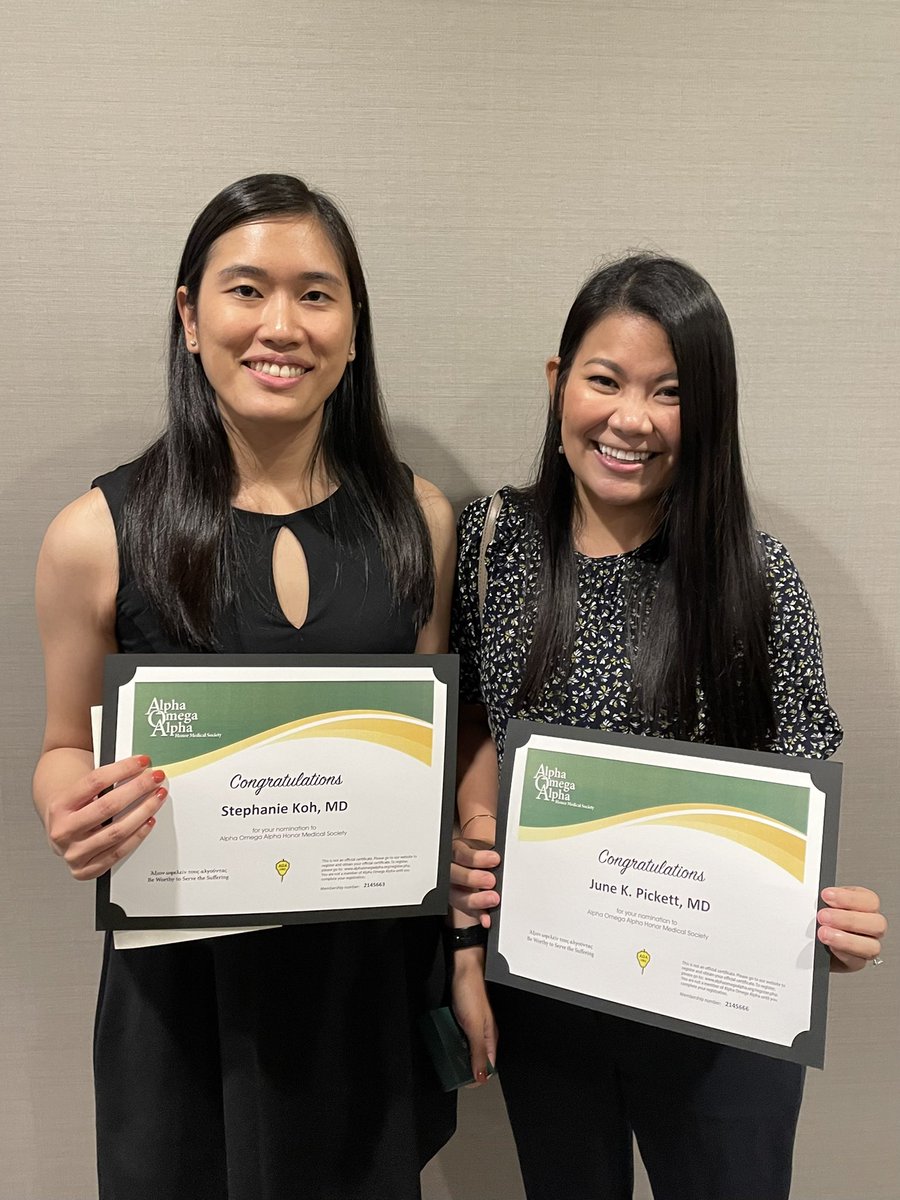 skohMD's tweet photo. Extremely honored and grateful to be inducted into the @bcmhouston Alpha Omega Alpha Medical Society with my @BCMHeart co-fellow @JuneKPickett! https://t.co/IhgqGew08K