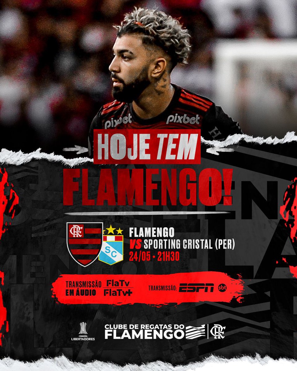 Transmissão em áudio - Torcida CONMEBOL Libertadores - Sporting Cristal vs.  Flamengo (21:40)  🇵🇪🏆🇧🇷 #Sporting Cristal 🆚 #Flamengo! Transmissão  EM ÁUDIO nesta TERÇA-FEIRA, a partir das 21:40 de Brasília. ⭐ Torcida