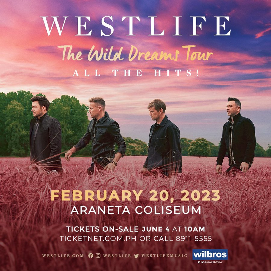 Westlife is coming back to Manila for a concert