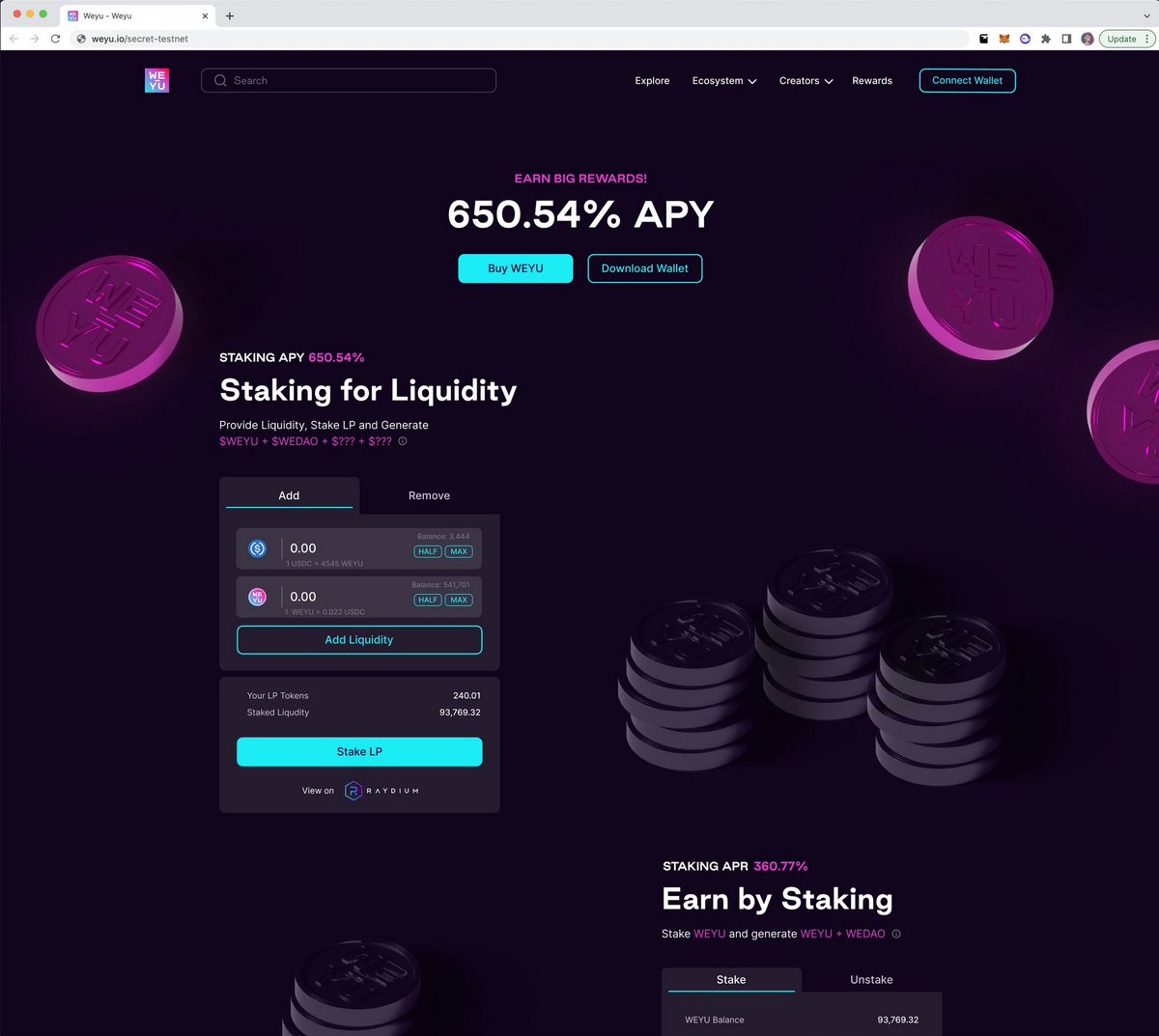 <a href="/TheMoonCarl/">Carl Moon 🌙</a> #AltCoinSeason is just around the corner and now, during this period of savings provided by this Bear Market, is the time to stock-up on even More $WEYU
The potential for $WEYU to possibly 1000X or more is very great as they are soon launching $WEYU Staking!
$WEYU <a href="/weyuofficial/">WEYU</a>