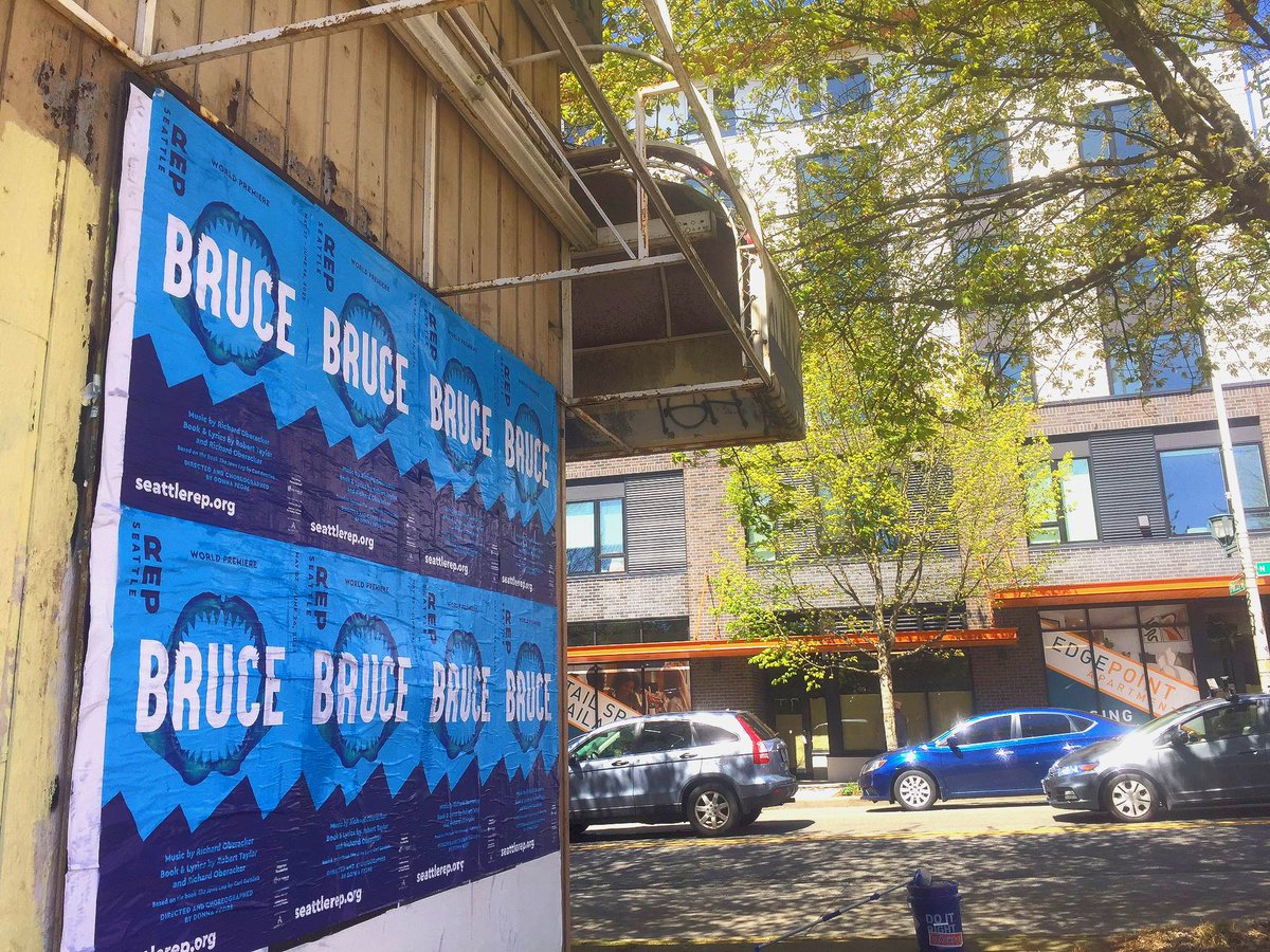 nwpolitesociety's tweet photo. We're doing a wild-posting job for @seattlerep's presentation of Bruce. Opening Night is June 8th at 7:30 p.m.!
#StreetMarketing #PoliteSociety #PoliteAF #EventMarketing #EventProduction #guerillamarketing #digitalmarketing #seattleartsandculture https://t.co/GzIkMoKVm3