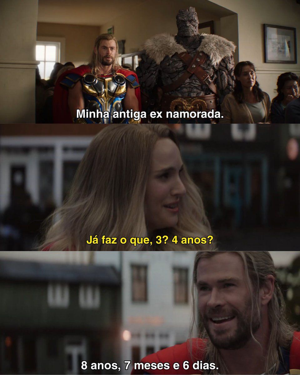 merasnixx's tweet photo. o thor não superou a jane ainda pois eu te entendo thor eu também não superaria https://t.co/7oyLCBP9rt