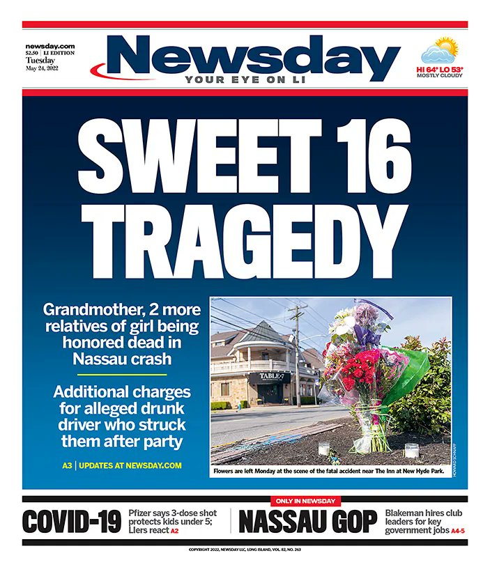 Newsday on Twitter "Tuesday's Newsday cover The victims of Saturday’s