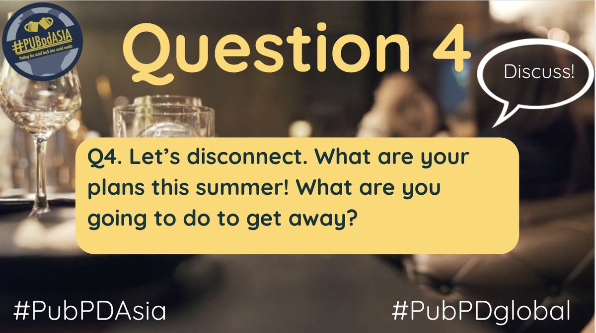 Q4. Let’s disconnect. What are your plans this summer! What are you going to do to get away?