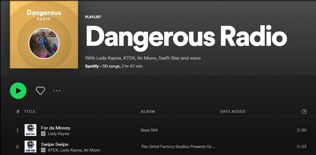 gtradioatl's tweet photo. 🎧📱 Catch #dangerousradio on @Spotify ft #GrindGang @LadyKayne @KTEK29 @munn_its  @swavatar_jack  ⚙️💰

https://t.co/6Fv6yMVjAs

#fordamoney #swipeswipe #drippedup #lastdon #pattipies #shortdayslongnights #twelve #myking #everyday #dangerous #recognize #benjamins #rudeboy https://t.co/Rx9nB1ZGNw