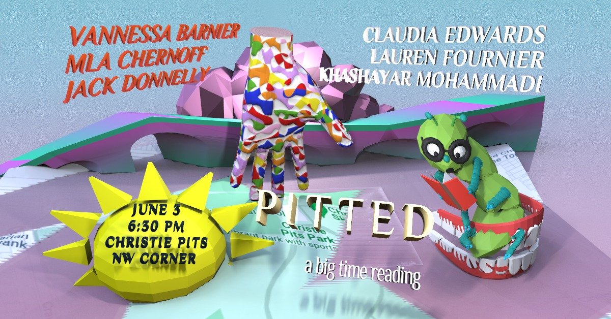 LegiblePoetry's tweet photo. PITTED! Having a nice big reading next week at the very north-west corner of Christie Pits park in Toronto with @vjbarnier &amp; @squelch_bb &amp; @jackhdonnelly &amp; @AlienKeaton &amp; @lgfournier &amp; @DearKestrel 🌞🚨💥 See you there! https://t.co/eNvNXUaa8O https://t.co/oxfsmqdQ5O