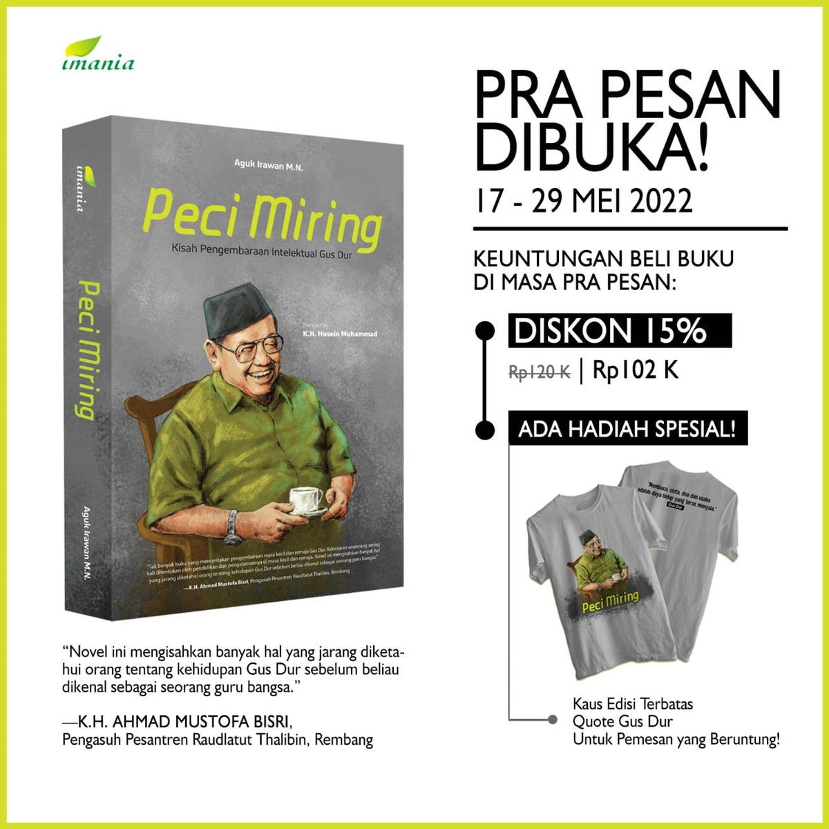 penerbitimania's tweet photo. Pre-order #PeciMiring masih dibuka hingga 29 Mei. Ada kaus bagi pemesan yang beruntung. https://t.co/eAiHQ1rDTo