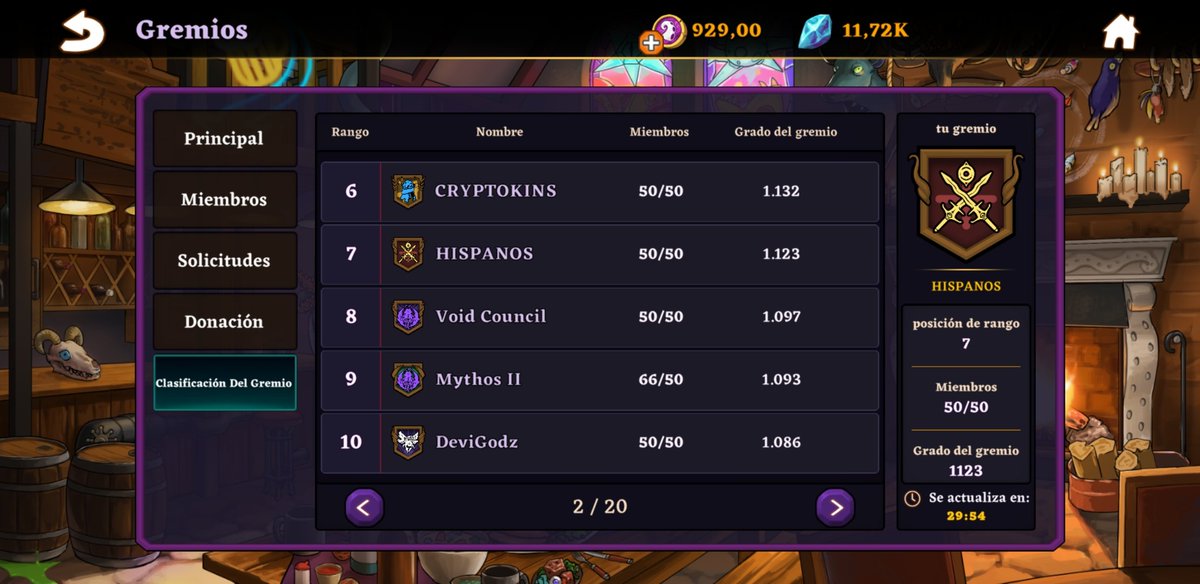 Vamos HISPANOS !! 50/50 sin inflación en el top 7! CLAN HUMILDE PERO PODEROSO !!👊

<a href="/devikins_game/">Devikins</a> <a href="/snsjr/">정창민</a> 

Could you fix the problem of overrated guilds?