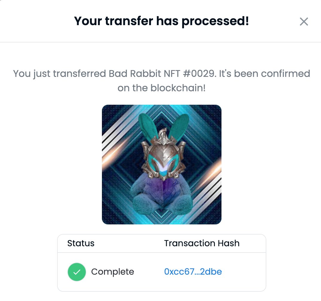 BadRabbitnft333's tweet photo. Congrat Today Lucky Winner on sharing our FB post. 
All the BR Minted NFT has been transferred to our winner!
NEXT will be YOU!
Pls share to friend &amp; remember comment your wallet address on below,
Bad Rabbit Token Contract Address: 0x62743a021ba2B078b4db878EeFA3edf0eD3Cc18d
#NFTs https://t.co/JzDtZIAhdJ