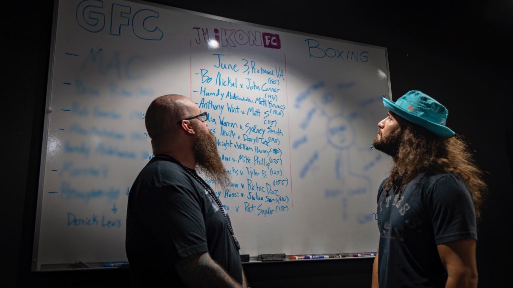 GamebredFighter's tweet photo. Great day at the office with my matchmaker David Arvelo going over all upcoming events. If you are a fighter and interested in fighting on one of my shows, reach out to him and let him know. Also, don’t forget to tune in June 3rd for @ikonfights on ufc fight pass https://t.co/PWseOVbCIf