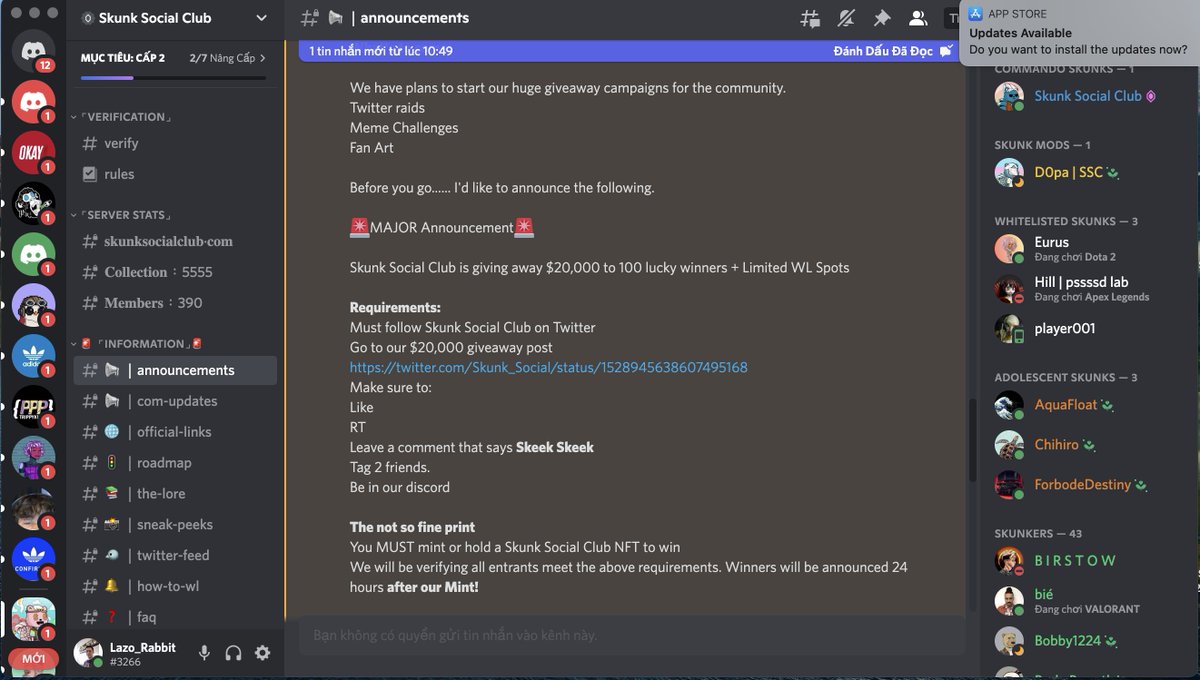 leanh2110's tweet photo. @Skunk_Social Skeek Skeek
discord: Lazo_Rabbit#3266 https://t.co/tzwPpf1G0y