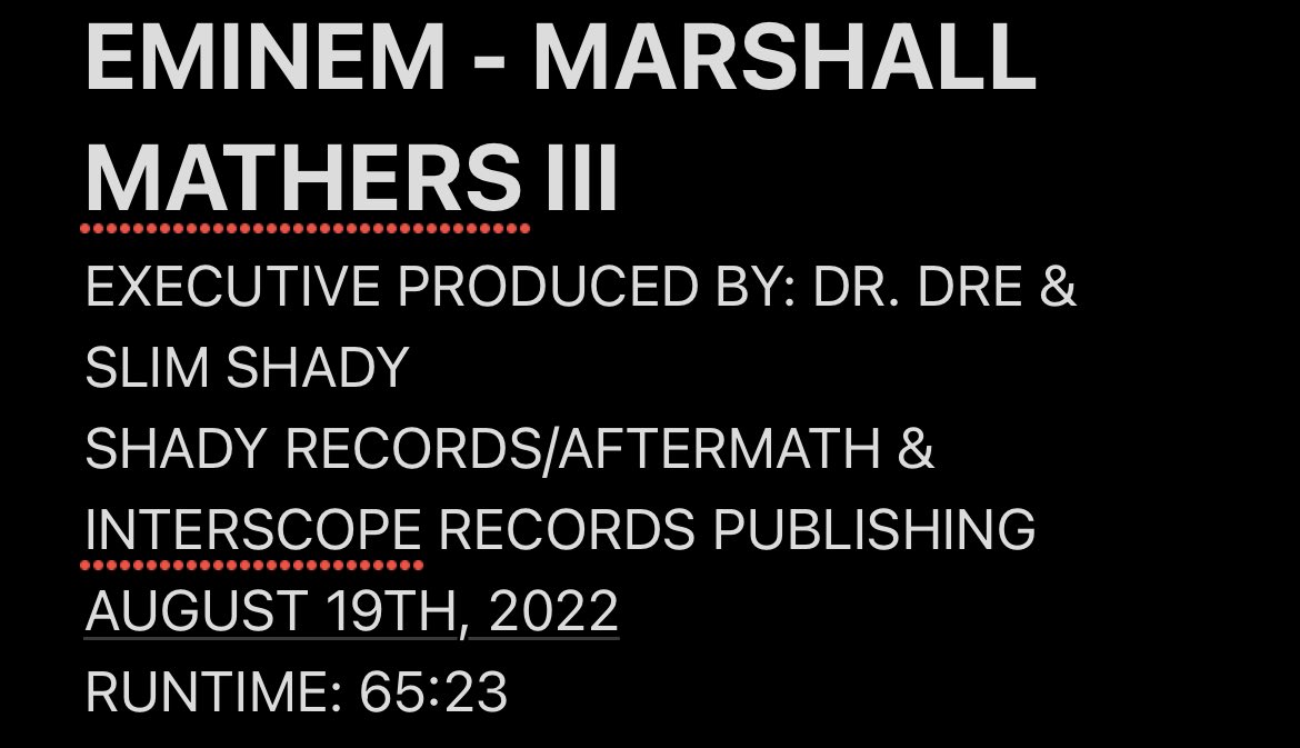 iceymenace's tweet photo. Eminem - Marshall Mathers III (New Album) August 19th 🗓 💿 🎤 https://t.co/HwzDPktmex