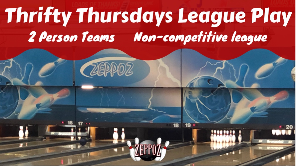 Not sure if league play is right for you?
Our Thrifty Thursdays is the perfect way to find out. 
-2 person teams
-2 games per night
-$10 per week
-Thursdays at 7 pm 
-Great for beginners
-Non-competitive 
-12 weeks 
-End of league dinner
Register at Zeppoz.com