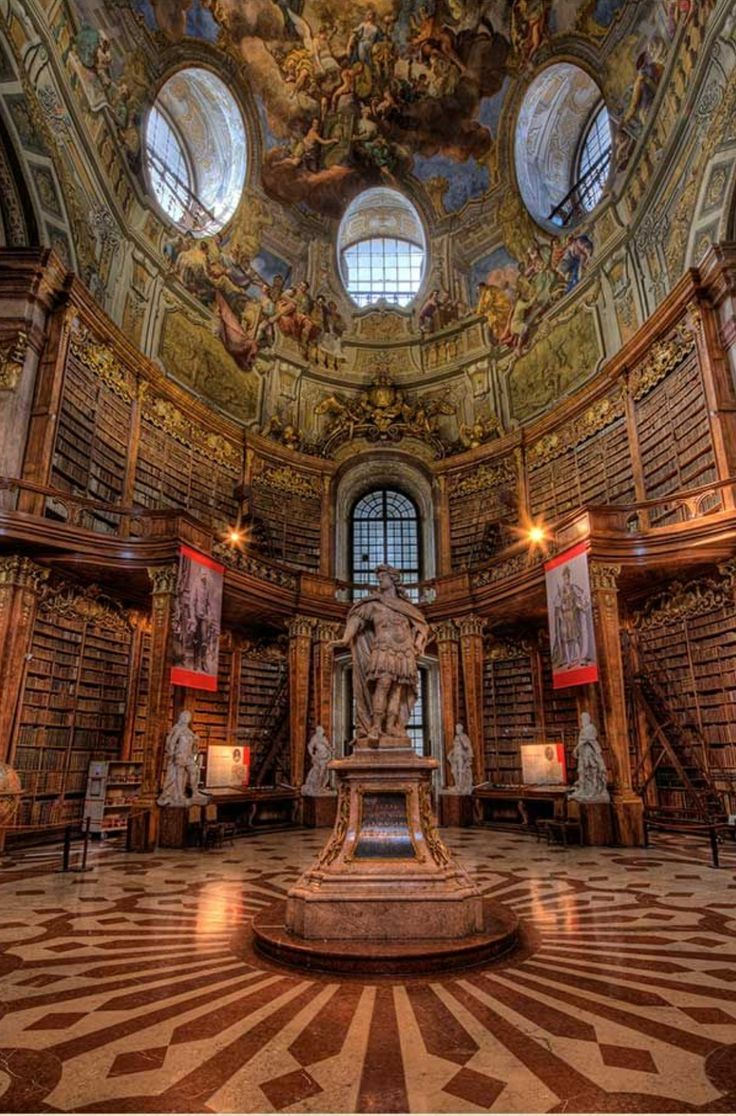 historydefined's tweet photo. The National Library of Austria, in Hofburg Palace, was constructed in the 18th century &amp; contains 7.4 million books https://t.co/X8EsYTHynf