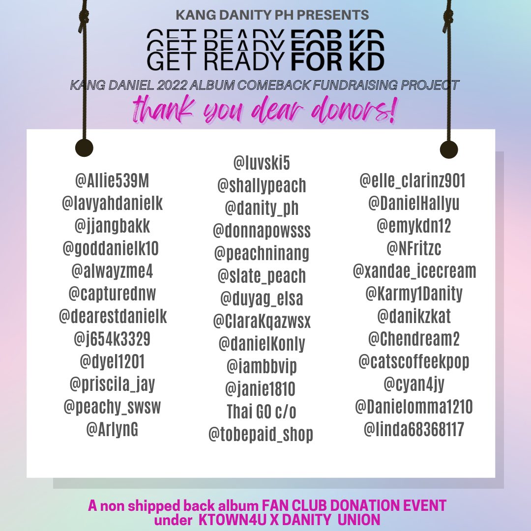 kangdanityph's tweet photo. #GetReadyForKD event lasted for 3 months!

After deducting all the expenses and needed funds for the production of the merchandise, ₱47,018.60 was raised or a total of $844 was donated to KTOWN4U X DANITY UNION!

Thank you for supporting this project Danity, Sarang!
#kangdaniel https://t.co/wJnpjmmLWf