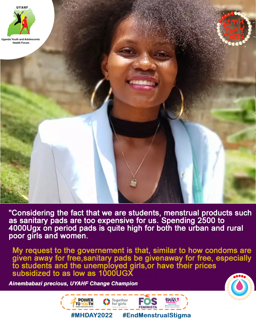 uyahf1's tweet photo. Girls in rural settings, like schools, are more vulnerable to missing school during their #menstruation because sanitary pads are not affordable for many of them. #MHDAY2022 #ItsTimeToTakeAction https://t.co/Mb6WW7Vz15