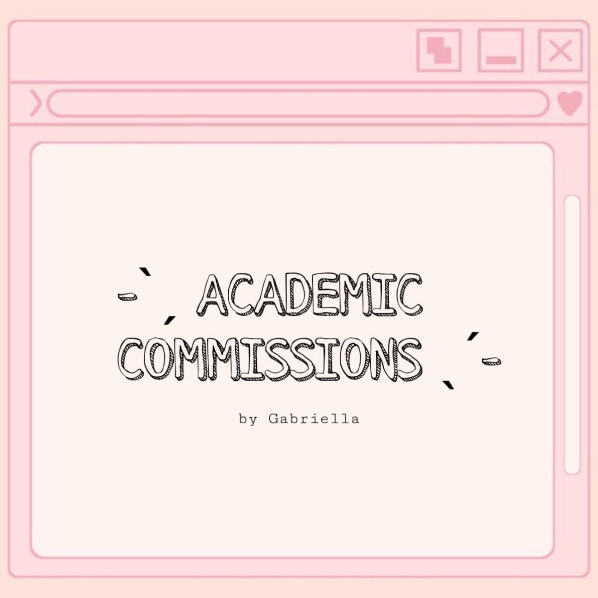 closedforcomms's tweet photo. ☆ gabriella's academic commission ! ✧.* 

-ˋˏ struggling with your acad requirements? we got you bestie! ˎˊ-

we're here to offer academic services to assist students who are struggling with their schoolworks ◡̈

please read the details below and don't hesitate to dm me!! https://t.co/t5oIyKRcVJ