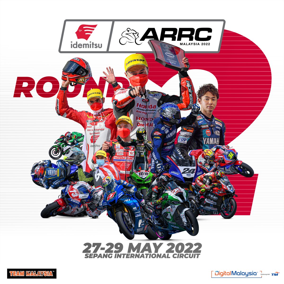 TeamMsia's tweet image. Back-to-back weekend ada race di @sepangcircuit! 🏁

Kalau weekend lepas ada #MCS2022 &amp;amp; #GTWorldChAsia, weekend ini ada @asiangp! Dah masuk pusingan kedua &amp;amp; masuk percuma untuk peminat datang berikan sokong padu buat rider-rider terbaik Asia nanti. #KamiTeamMalaysia