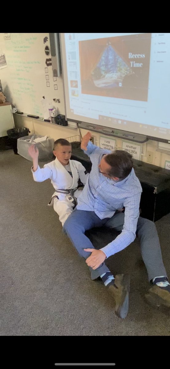 Best Principal Award goes to…. Mr.Cannon for helping with “Teach the Teacher” day! He learned some new jiujitsu moves himself 👏🏻<a href="/jseroadrunners/">John Swett Elementary</a>
