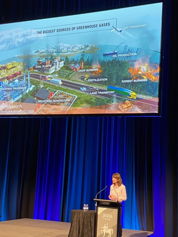 Vets4climateact's tweet photo. The brilliant @AnikaMolesworth explaining the biggest sources of greenhouse gases to the #AVAConference plenary today.
#climate #ClimateAction #climatechange #animalwelfare #animalhealth https://t.co/UrAcGQbcjs