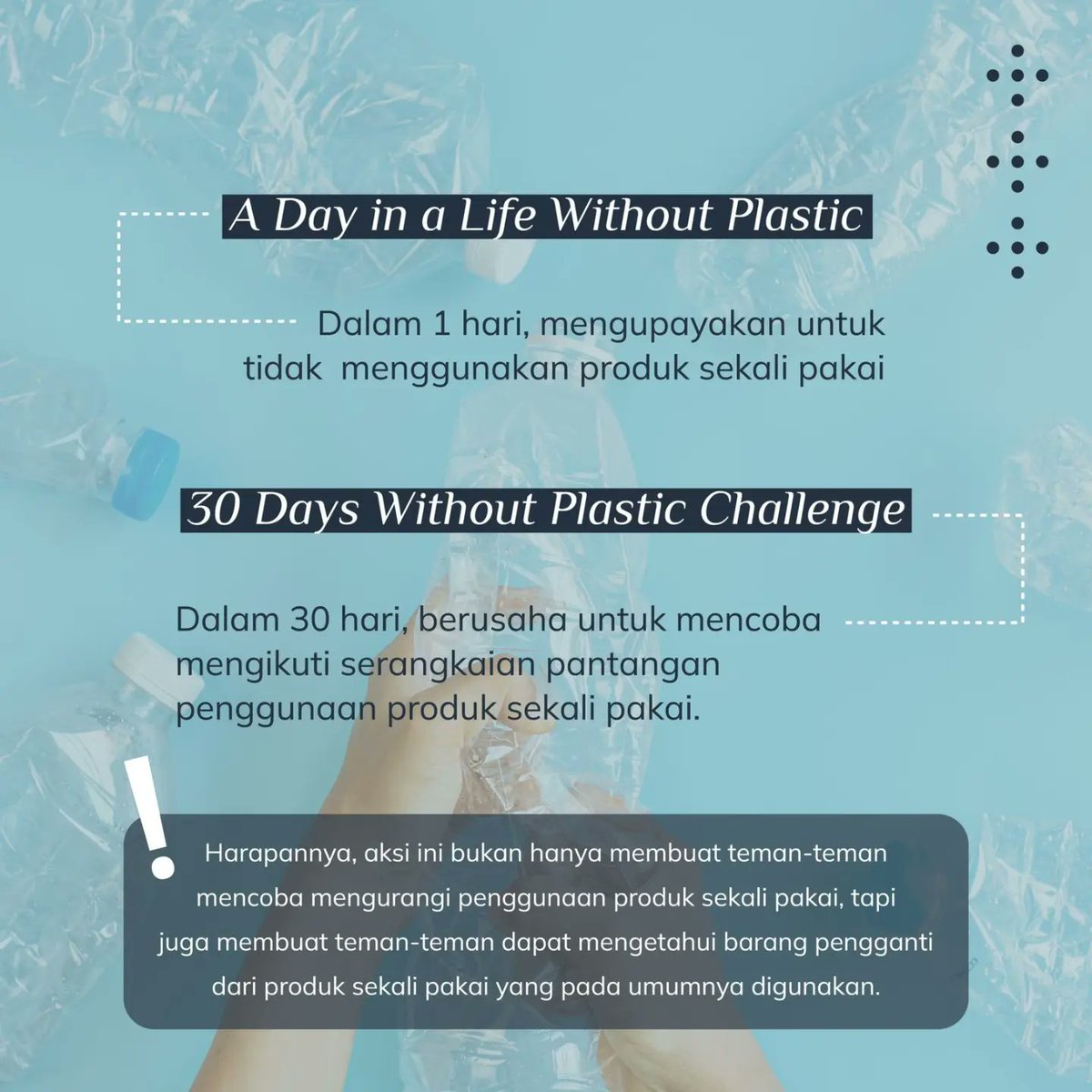 Bumi adalah rumah semua makhluk hidup, maka jaga dan lestarikan dengan tidak menggunakan produk sekali pakai

<a href="/LPDP_RI/">#DiriUntukNegeri</a>
#LPDP #PK186 #JenggalaSamudra #BersamaBangunNegeri #DiriUntukNegeri #AkuPastiMengabdi #SDMUnggulIndonesiaMaju #SatuDekadeLPDPSemakinBerintegritas #KampanyeSosial
