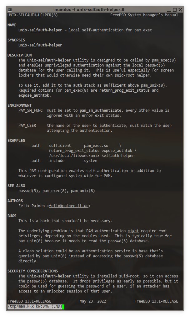 8bitsound's tweet image. Hm, this first attempt seemed kind of incomplete, so I added a few sections.

What would you think of this improved #manpage? Does ist meet #FreeBSD #documentation quality standards?