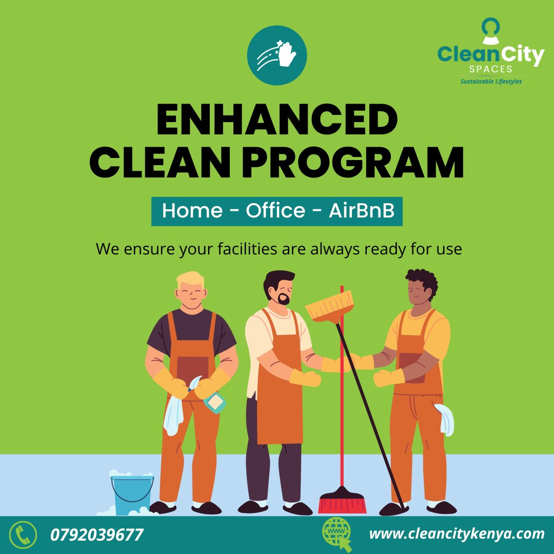 For all your cleaning needs
Call or WhatsApp us on 0792039677

#cleancity #cleanspace #cleanculture #nairobi #champions #ready4next #happyhome