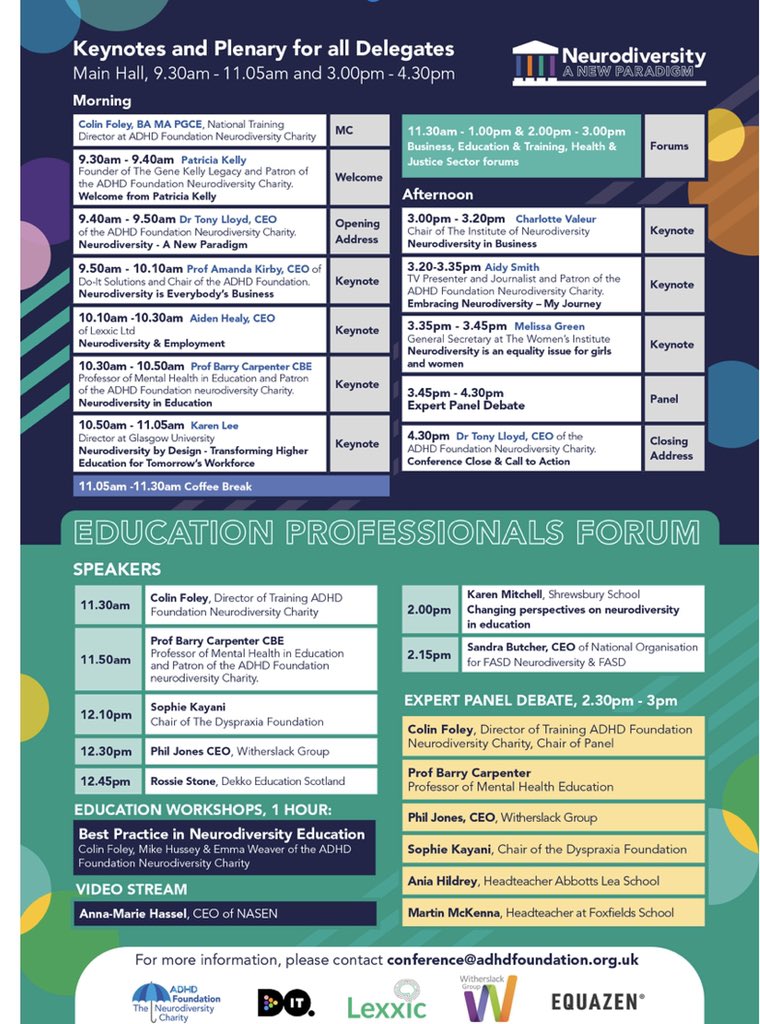 Education Professionals - June 24th A multidisciplinary conference with sector specific forum for education £175. Book via link: eventbrite.co.uk/e/neurodiversi… <a href="/WitherslackGrp/">Witherslack Group</a> <a href="/IOE_London/">UCL Institute of Education</a> <a href="/EducationScot/">Education Scotland</a> <a href="/gtcs/">The General Teaching Council for Scotland</a> <a href="/HMC_Org/">HMC (The Heads' Conference)</a> <a href="/ISC_schools/">Independent Schools Council</a> @TeachSchCouncil <a href="/nasen_org/">nasen</a> <a href="/WholeSchoolSEND/">Whole School SEND</a> <a href="/sencochat/">SENCO Chat Network</a>