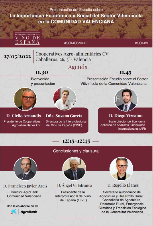 InterVinoEs's tweet photo. 🗣️¿Sabes que más del 35% de los municipios de la Comunidad Valenciana cuentan con viñedos? Este y otros datos de relevancia del #sectorvitivinícola🍷 en la Comunidad los abordaremos junto a @Afi_es en @CoopsAgroCV.
📅27/05⏰11:30 #SomosVino #SomVi
👉https://t.co/mKH1NeWLXk https://t.co/evWpNgAQbE