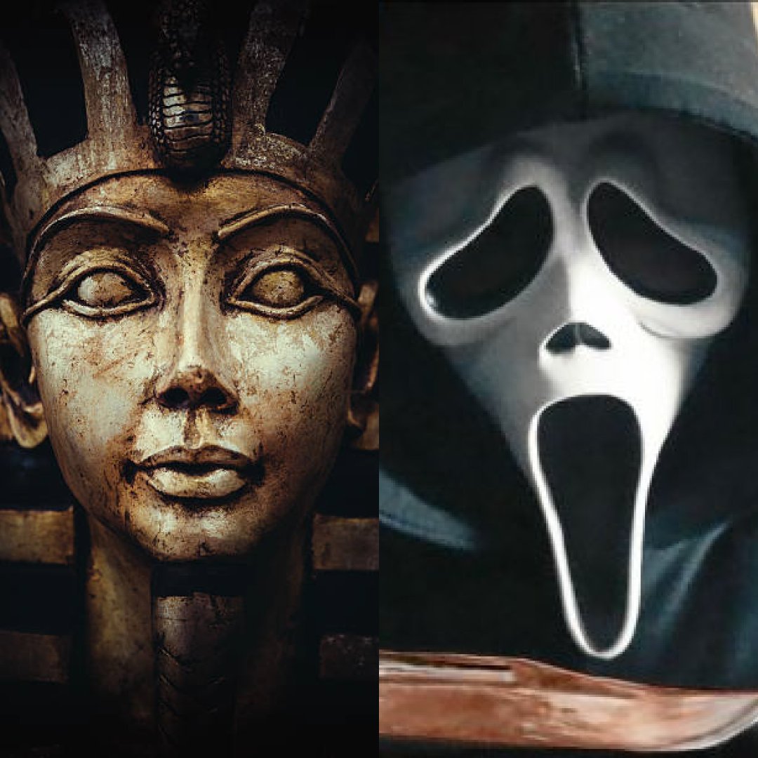 👻SCREAMSES🪲- S01E04
Scream🔄antic Egypt

In Scream movies saga, killers wear the mask of the Ghost Face➡️spread fear &amp; death

In antic Egypt, pharaohs built one of the most impressive empire using tyranny &amp; fear

#nft #NFTs #NFTartist #cryptoartist #NFTCommunity  #Mythologeny