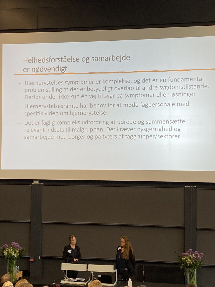 elsemandersen's tweet photo. Hjernerystelsesramte har brug for at møde fagpersonale med specifik viden om hjernerystelse, fastslår Julie Ystrøm og Kathrine Anderskou på konference om #hjernerystelse https://t.co/LM5xZLeKdl