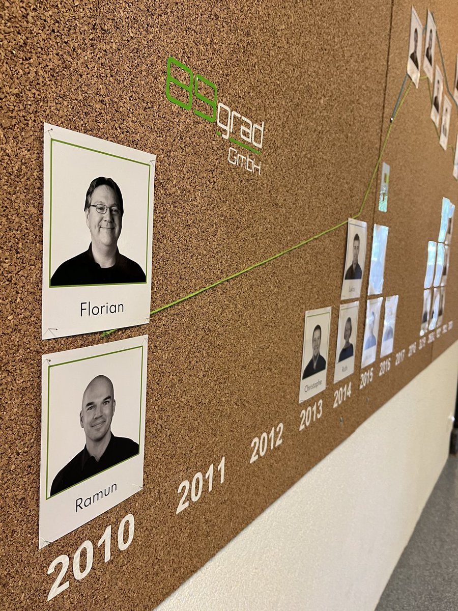 🛠️ Prototyping anhand unserer Employee Wall: Die erste Version wurde mit Kork, Schnur und Klebefolie als Prototyp gebaut. 

🤔 Hast du Ideen für die Weiterentwicklung? Wir freuen uns über jeden Input.

#protptying #employeewall #development #89grad #lobby #project