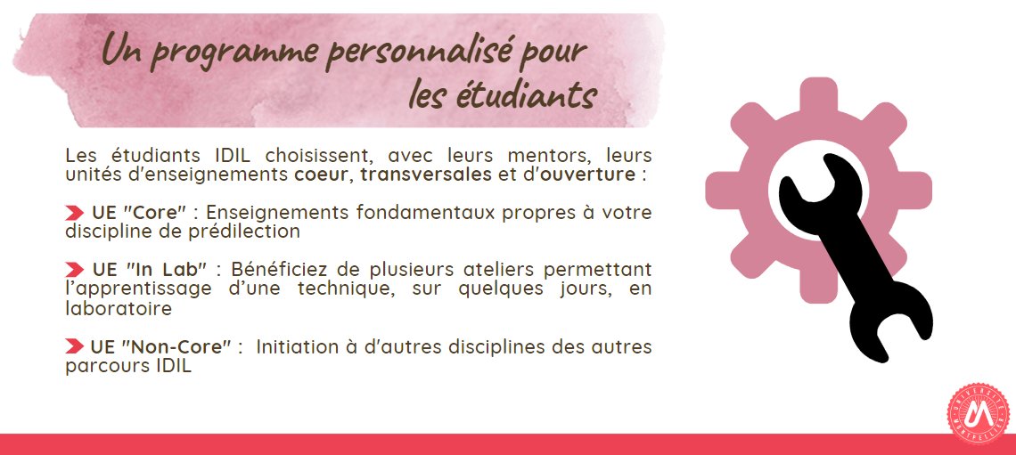 umontpellier's tweet photo. #IDILProgram ⚗ I  @IDILProgram Bientôt la fin des campagnes d’admissions 2022-23! Tout ce que vous devez savoir sur le nouveau programme gradué #IDIL @umontpellier Pourquoi ce programme est pédagogiquement innovant? Voici la réponse en 4 infographies: 
👉 https://t.co/pRhfBHjUPD https://t.co/rjiFF4o7FK