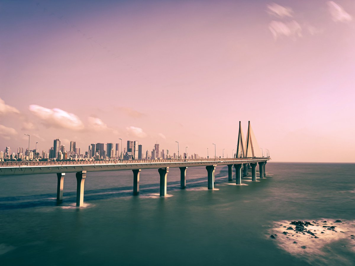 ShamoilQ's tweet photo. Bandra Worli Sea Link #pinkaesthetic #mobilephotography #mumbai #india https://t.co/rkIxJbvEgS