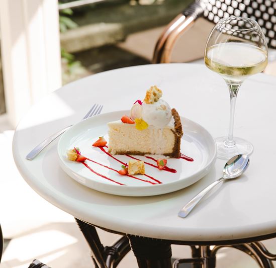 Whether you are joining us for dinner in our #BlueDoorBistro or for a drink in our #Leopard bar, we recommend to always end the night on a sweet note with Bea's Baked Vanilla Cheesecake, one of Mrs T's signature desserts.