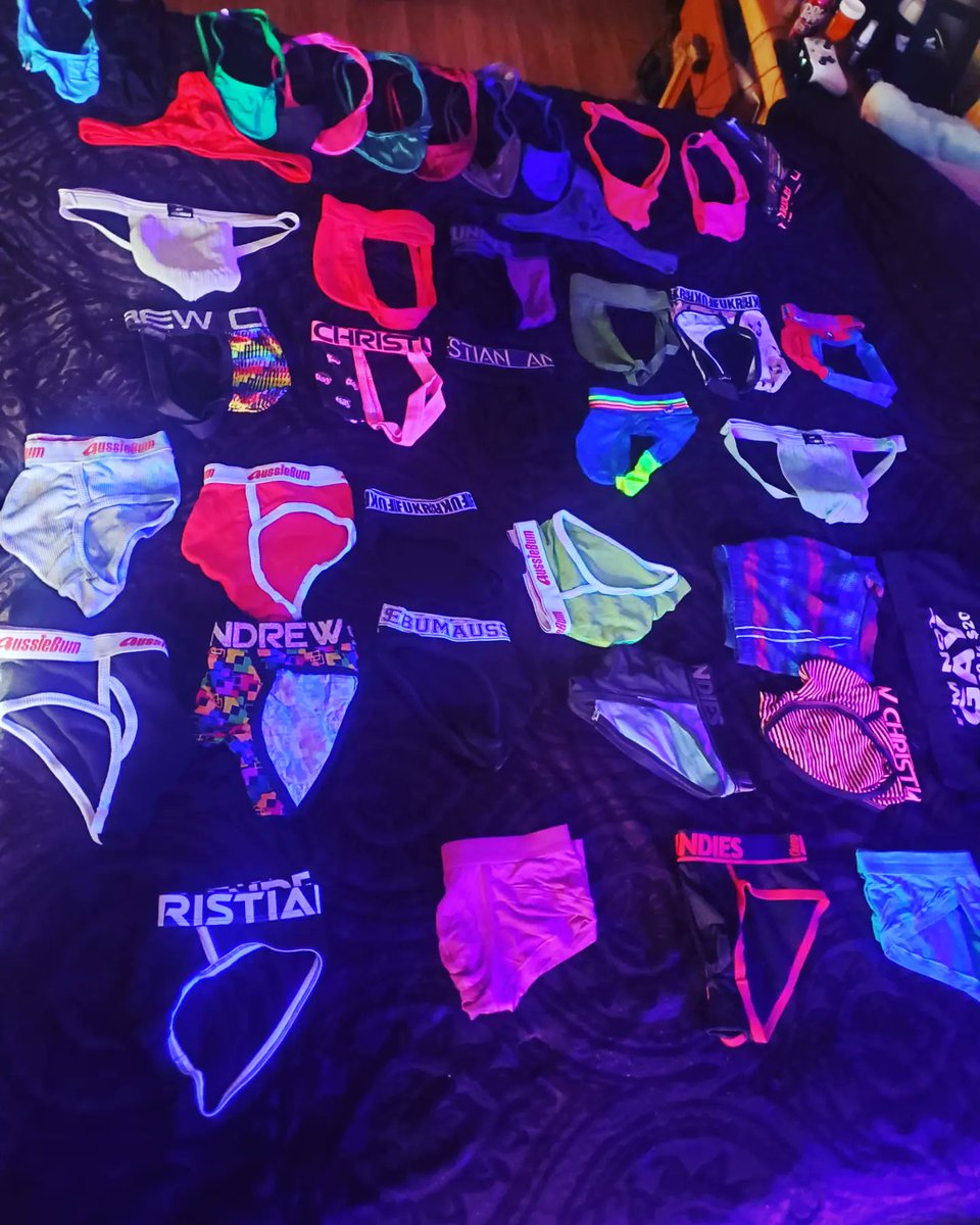 pup_bucky's tweet photo. Finally decided to take pics of a good portion of my collection of undies, these are my pouched pairs, the last 2 being my newest orders, can't wait to take pics, think master will like? #gayunderwearfetish #gayunderwear #underwearcollection #andrewchristian #aussiebum #gaythong https://t.co/6usZ0C0llK