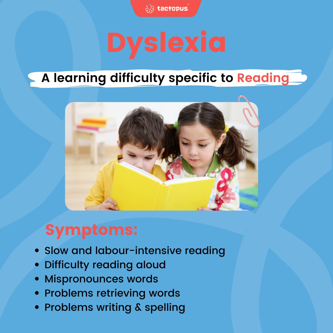 Dyslexia is a learning disorder that affects children’s ability to read due to problems identifying speech sounds and learning how they relate to letters and words. #education #dyslexia #autism