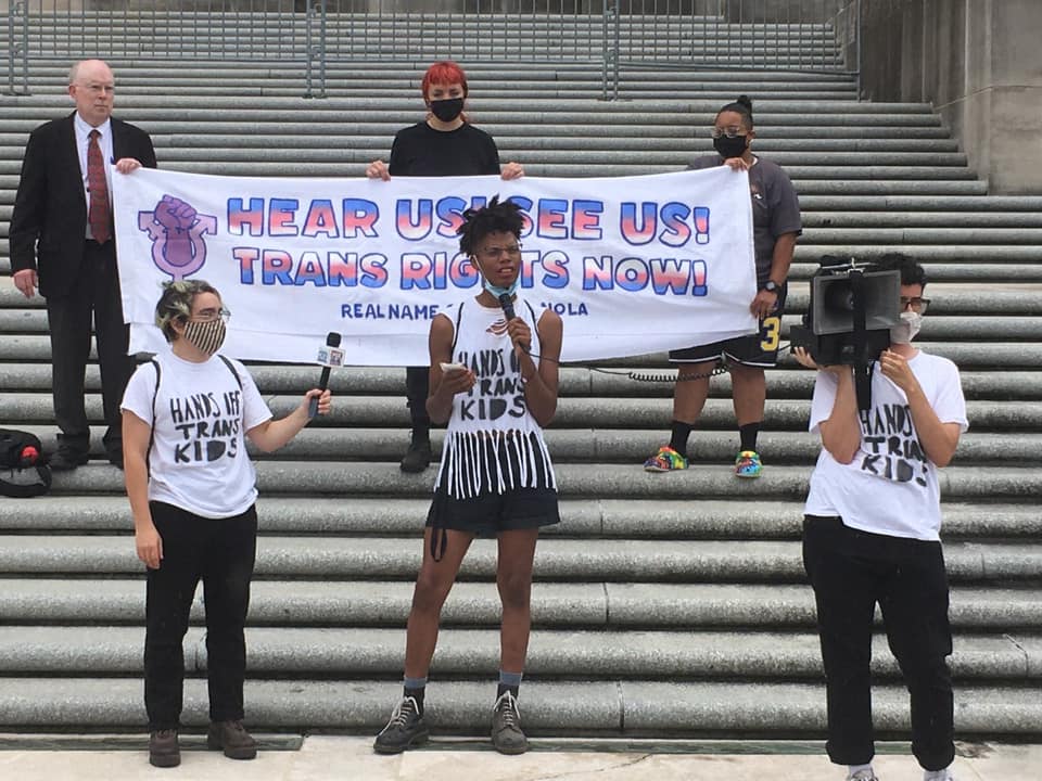 Real_Name_NOLA's tweet photo. Hello twitter! Follow Real Name Campaign NOLA to keep up with the struggle for TGNC Liberation in Louisiana! 🏳️‍⚧️ #HandsOffTransKids #WeSayGay #IDforAll #ProtectTransKids https://t.co/m3KITm7YCU