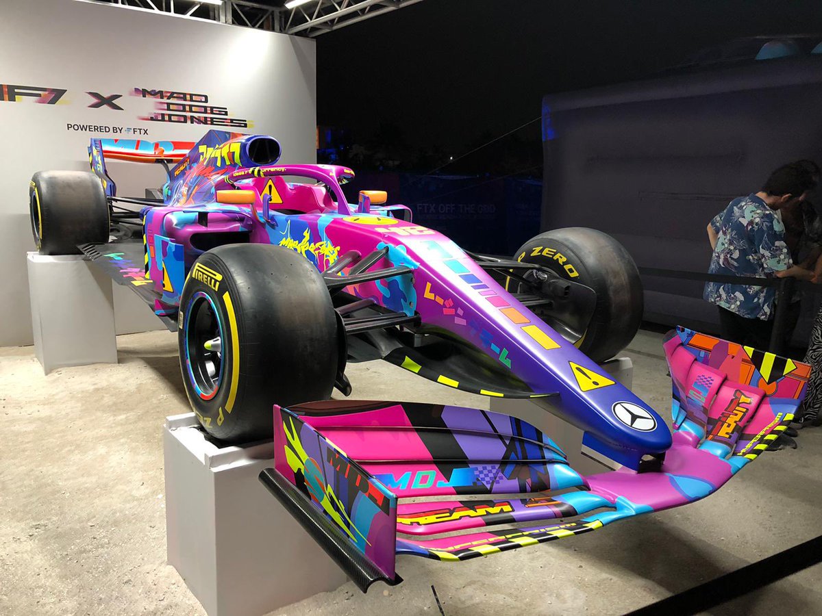 pranksy's tweet photo. 👀 This tuesday #NFT stands for my #NewFavouriteThing w/ @Mad_Dog_Jones @MercedesAMGF1 @FTX_NFTs @LewisHamilton @GeorgeRussell63

Digital x Physical x Experience is the future for global brands, couture fasion and household names entering NFTs.

From 👗 to 🚗!  🚀 https://t.co/ZuMqJcLahw