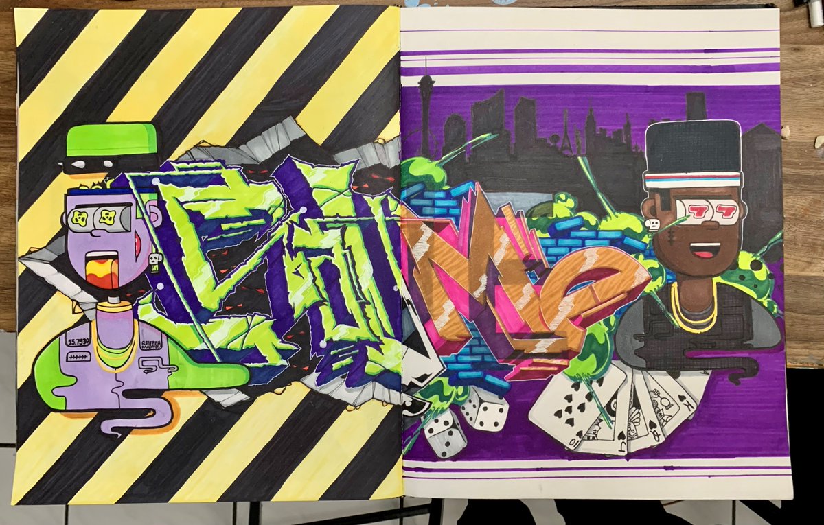 _reiffermadness's tweet photo. Hey @ThePossessedNFT #posse just finished my #fanart! This was a lot of fun to draw, and it was great drawing in a book I have been trying to fill front and back for my son, just and old guy who loves graffiti and good art! Thanks for looking #Pssssd #pssssdfanart #NFTCommunity https://t.co/YgHQhesaWS