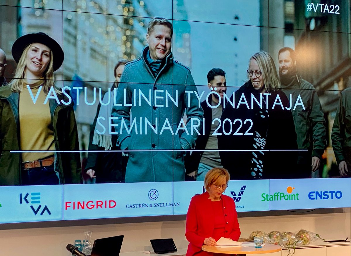 Osatyökykyisten työntekijöiden työllistämisessä kaikkein keskeisintä on asennemuutos. Vastuulliset työnantajat ovat tässä asiassa erityisen tärkeitä, toteaa työministeri <a href="/TuulaHaatainen/">Tuula Haatainen</a> 

#vastuullisuus #VTA22 #työelämä #keva <a href="/TEM_uutiset/">TEM</a> @OikotieVTA