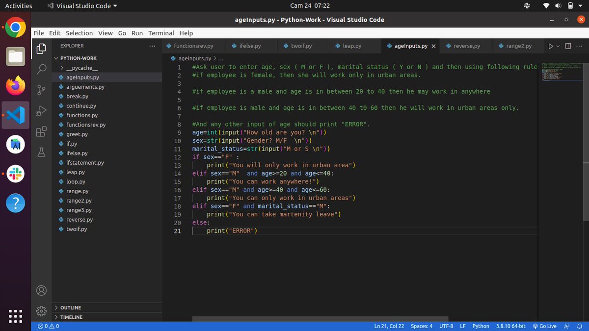 mollen_wambui's tweet image. Controlling the flow of inputs in python. #controlflow
#day32 of #100DaysOfCode 
#codeHive2022