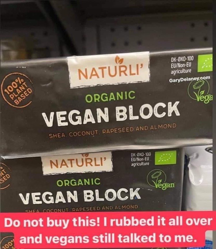 Somebody shared this with me yesterday - seems there are new ways to get mainstream consumers to choose plantbased products😎🌱🧈🌎 try NATURLI’ vegan block and spread the word
#plantbased #vegan