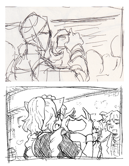 フィルムスタディ(スケッチ)からのチェンジ。
…なるほど?😗✒ 