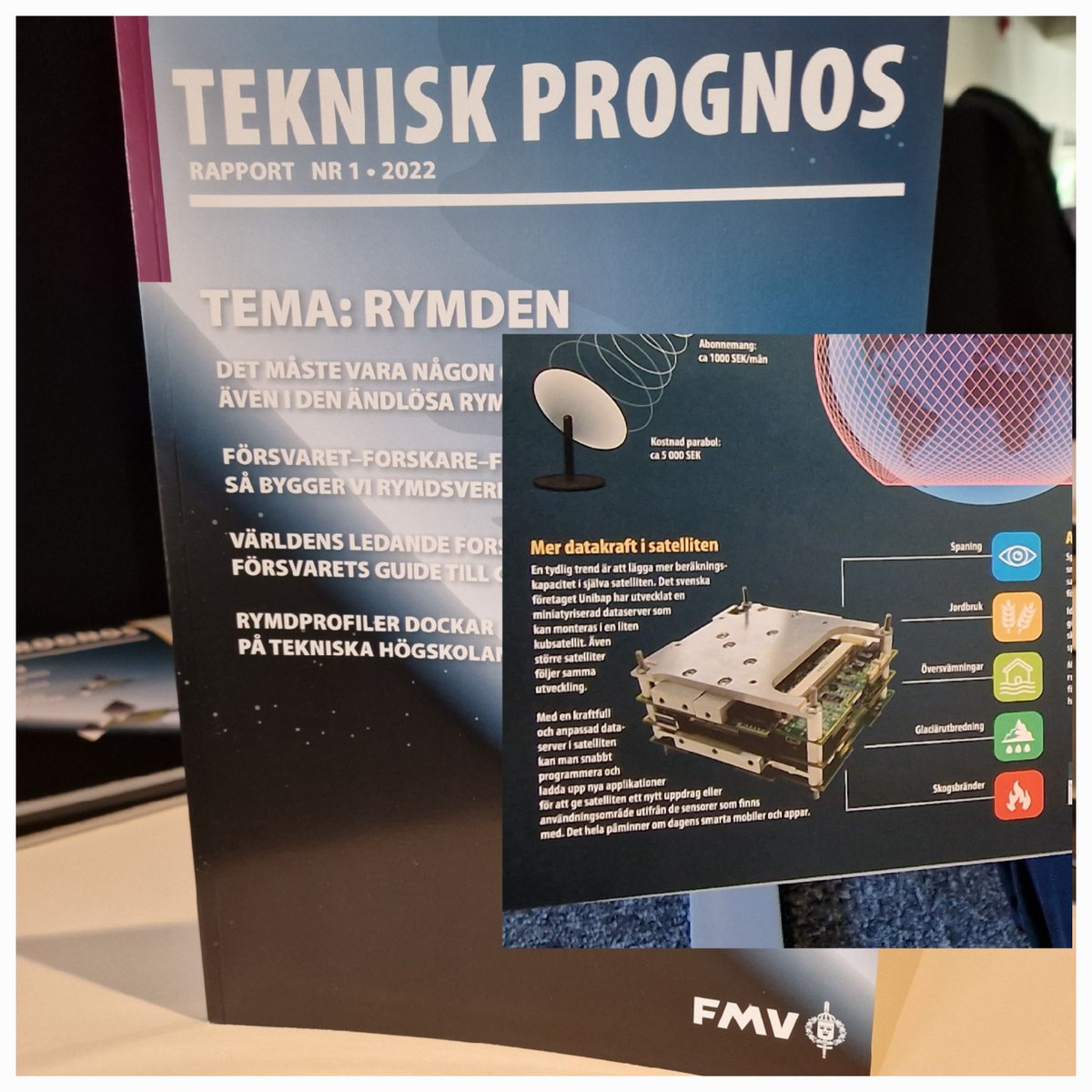 Spännande läsning denna morgon. FMV har släppt  sin nya tekniska prognos och vad skådas, jo en <a href="/UnibapAB/">Unibap</a> SpaceCloud infrastruktur med beskrivning av smarta appar. Vad vi kallar SpaceEdge med <a href="/AISweden/">AI Sweden</a>.

#SpaceCloud #spaceedge
<a href="/DubbelW/">Lena W Jansson</a> <a href="/SOFF_SE/">SOFF</a>