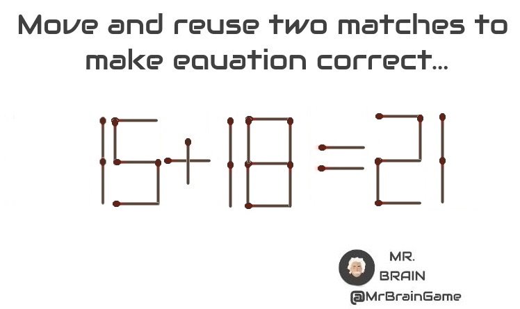 MrBrainGame's tweet photo. #matches #puzzle #MrBrainGame #math https://t.co/ixpNHOYvjm